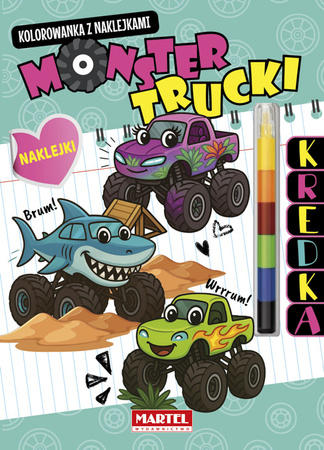 Monster Trucki. Kolorowanka z naklejkami (modułowa kredka)