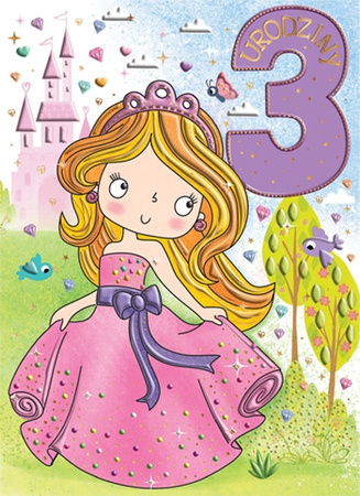 Karnet B6 Królewna 3 Urodziny
