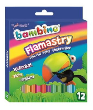 Flamastry brokatowe Bambino 12 kolorów