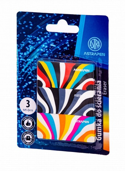 Gumka ołówkowa kolorowe paski Astrapen 3 szt.
