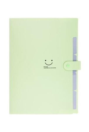 Teczka A4 plastikowa 5 przegródkami zielona