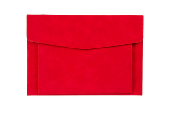 Teczka A4 z kieszonką nubuk czerwona