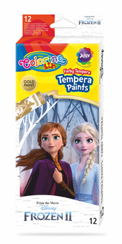 Farby tempera w tubach Colorino Kids 12 kolorów 12 ml Frozen
