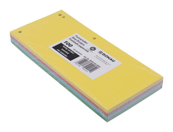 Przekładki A4 DONAU karton 235x105mm 100 szt.mix kolorów