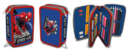 Piórnik 2-komorowy z wyposażeniem Spiderman SP50052