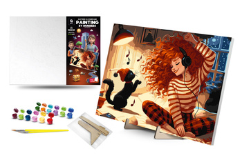 Malowanie po numerach Szczęśliwi miłośnicy muzyki 40x50 cm