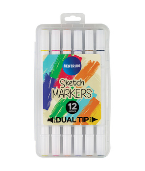 Zestaw markerów dwustronnych 12 kolorów 89700 Centrum