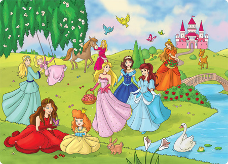 Puzzle 70 Księżniczki w ogrodzie
