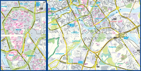 Kraków plan centrum 1:20 000 laminat mini 2023