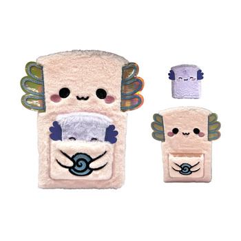 Notes pluszowy z etui i notesem mini Axalotl MEMO131