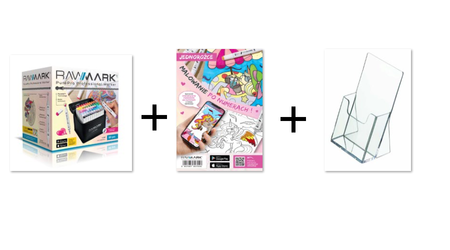 Promarkery alkoholowe Rawmark purePRO 80 kolorów+kolorowanka interaktywna RAWMARK Jednorożce z aplikacją na telefon AR BOX w etui