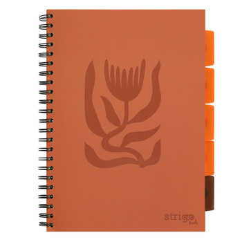 Kołozeszyt Strigo A4 Project Book Floral ceglany kratka