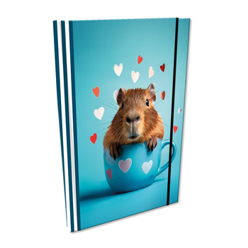 Notes A5 kratka z gumką Soft Touch Capybara