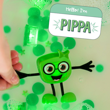 Postać do kąpieli Pippa zestaw z dwiema kostkami sensorycznymi świecącymi w wodzie