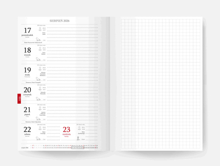 Kalendarz 2026 18 m-cy. Hip hop A5 tygodniowy karmazyn