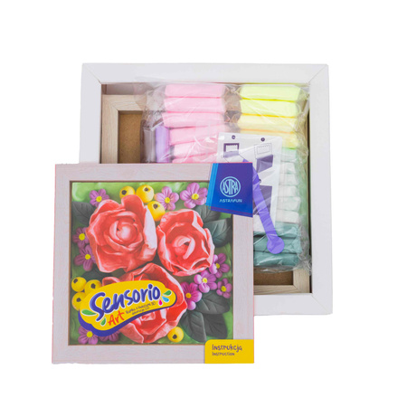Masa plastyczna Sensorio Art Piwonie z ramką 30 kolorów