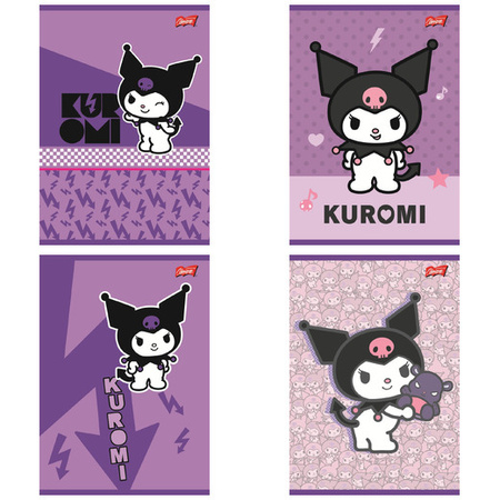 Paczka Zeszyt A5 32k. linia dwukolorowa Kuromi mix pakiet 15 sztuk