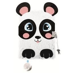Pamiętnik A5 Włochacz z kłódką 3D Happy Panda 96k.
