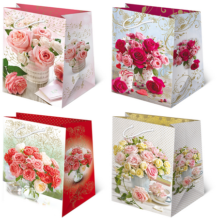 Torebki ozdobne T16-120 Czerwone Róze 10 sztuk