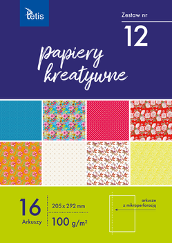 Papiery kreatywne zestaw 12 A5 16 ark.