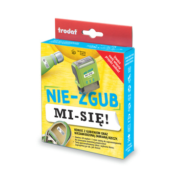 Pieczątka do znakowania rzeczy osobistych nie-zgub mi-się zestaw z drukarenką Trodat