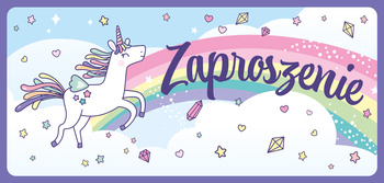 Zaproszenie Unicorn 5 sztuk wraz z kopertami