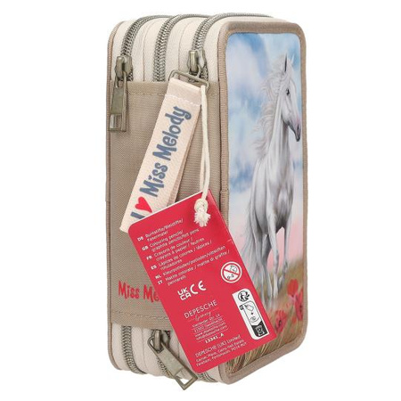 Piórnik potrójny z wyposażeniem Miss Melody Poppy Sand 13341A