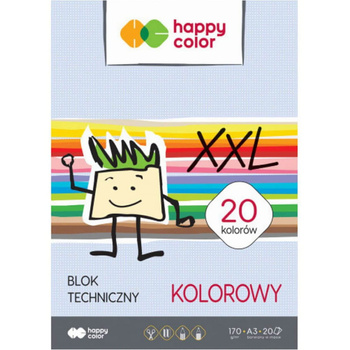 Paczka Blok techniczny kolorowy A3 170g Happy Color 10sztuk