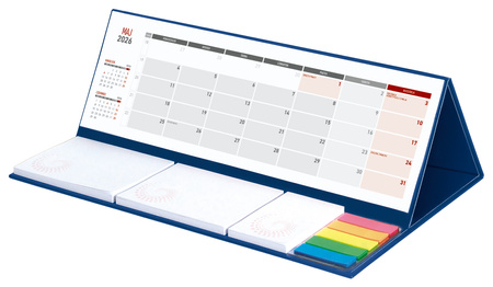 Kalendarz 2026 z notesem MAXI miesięczny klejony granat