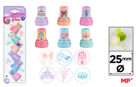 Stempelki MP Księżniczka dla dzieci blister 6 sztuk