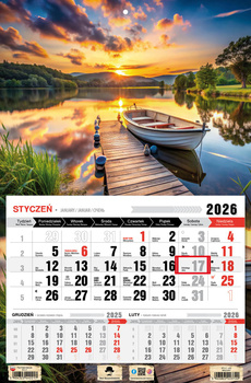 Kalendarz 2026 trójdzielny jednodzielny Mazury KTJ1  V42