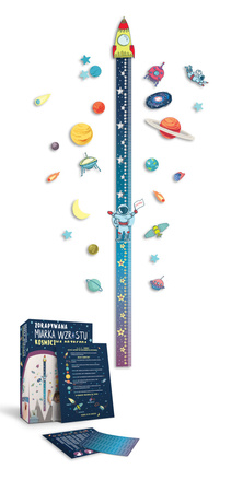 Miarka wzrostu zdrapka dla chłopców kosmiczna przygoda