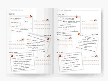 Kalendarz Szkolny 2025/2026 Salsa B6 tygodniowy czerwony but