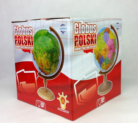 Globus 320 Polski administracyjno fizyczny podświetlany