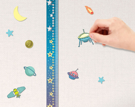 Miarka wzrostu zdrapka dla chłopców kosmiczna przygoda