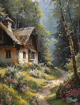 Diamentowa Mozaika Chata przy leśnej drodze NO-2001755