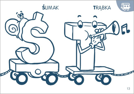 Moja kolorowanka Literkowy pociąg