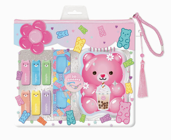 Kolorowanka + okulary 3D Miś w saszetce