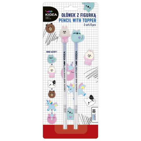 Ołówek z figurką Kidea 2 sztuki mix