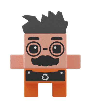 Klocki konstrukcyjne Waffle mini City Śmieciarka 148 elementów