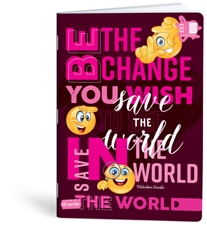 Paczka Zeszyt A4 40k kratka Mar Mar Emoti aplikacja pakiet 10szt.