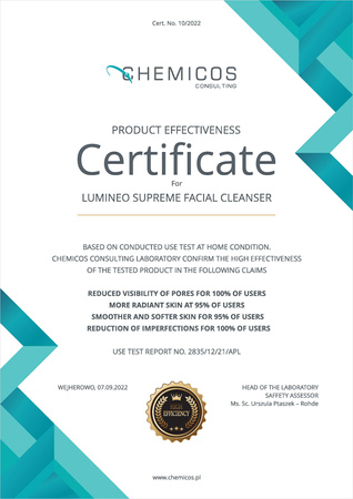 Szczoteczka do twarzy LUMINEO (turkusowa) + żel oczyszczający do wszystkich typów skóry