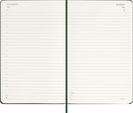Kalendarz 2026 12M Moleskine L twarda oprawa dzienny Myrtle Green 13x21cm