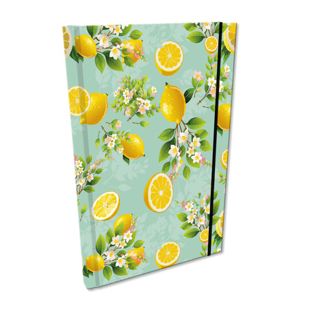 Notes A5 kratka z gumką Soft Touch Cytrusowe Kwiaty