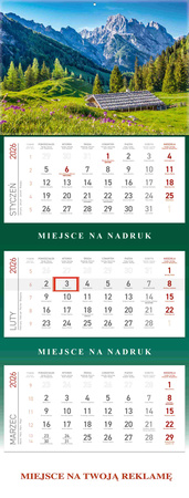 Kalendarz 2026 trójdzielny Góry