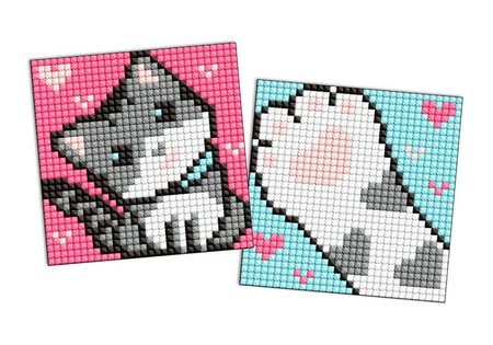 Diamentowa mozaika na magnesie IDEYKA 9x9 cm kids Szary Puszysty