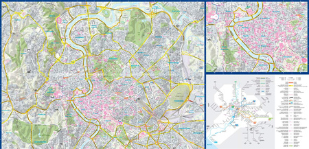 Rome and the Vaticancity street map 1:15 000 laminat 2025
