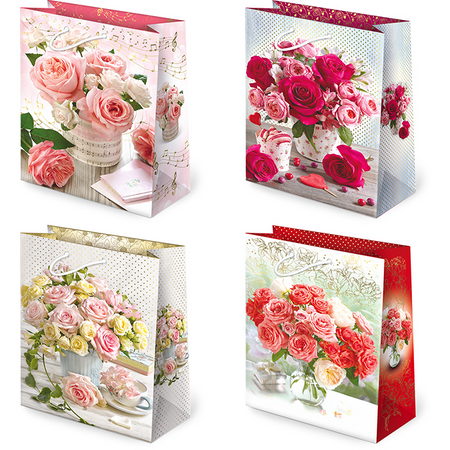 Torebki ozdobne T2-119 Kwiaty bukiety 10 sztuk