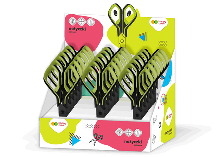 Display Nożyczki szkolne 18,5cm Happy Color 24 szt.