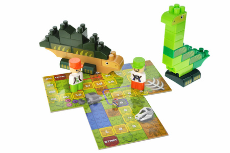 Klocki konstrukcyjne Block&Steps Kraina Dinozaurów +Gra planszowa 3w1